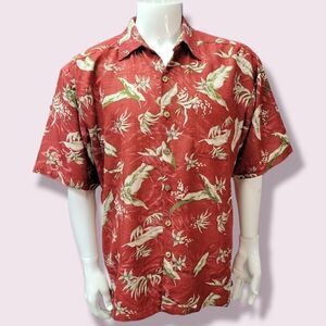PREMIER international hawaiian men's button-Up shirt | size large